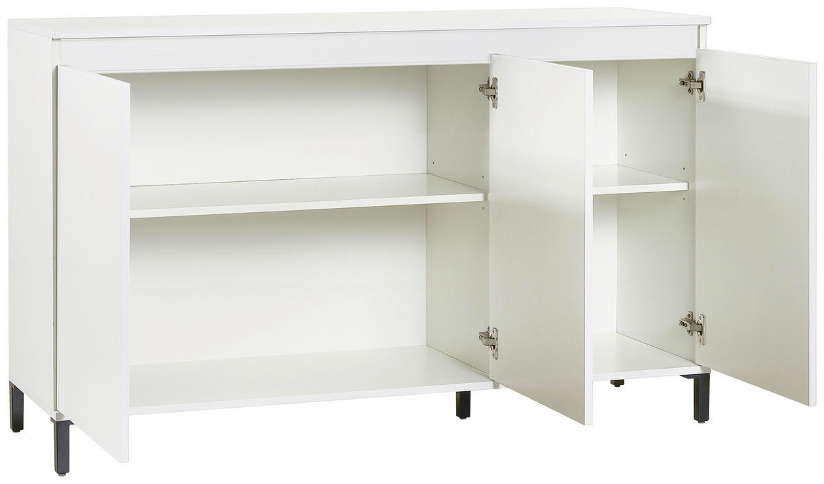 ŠIROKÁ KOMODA, biela, biela s vysokým leskom, 138/94/40 cm - biela/biela s vysokým leskom, Design, kompozitné drevo/plast (138/94/40cm) - Xora