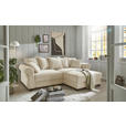 ECKSOFA Creme Cord  - Creme/Schwarz, KONVENTIONELL, Kunststoff/Textil (255/185cm) - Hom`in