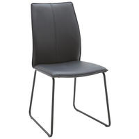 STUHL Eisen Echtleder pigmentiert  - Design, Leder/Metall (46/93/57cm) - Dieter Knoll