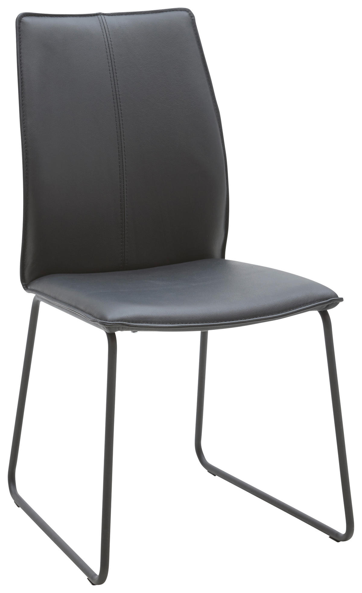 STUHL Eisen Echtleder pigmentiert  - Design, Leder/Metall (46/93/57cm) - Dieter Knoll