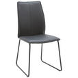 STUHL  in Eisen Echtleder pigmentiert Metall, Leder  - Design, Leder/Metall (46/93/57cm) - Dieter Knoll