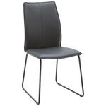 STUHL  in Eisen Echtleder pigmentiert Metall, Leder  - Design, Leder/Metall (46/93/57cm) - Dieter Knoll