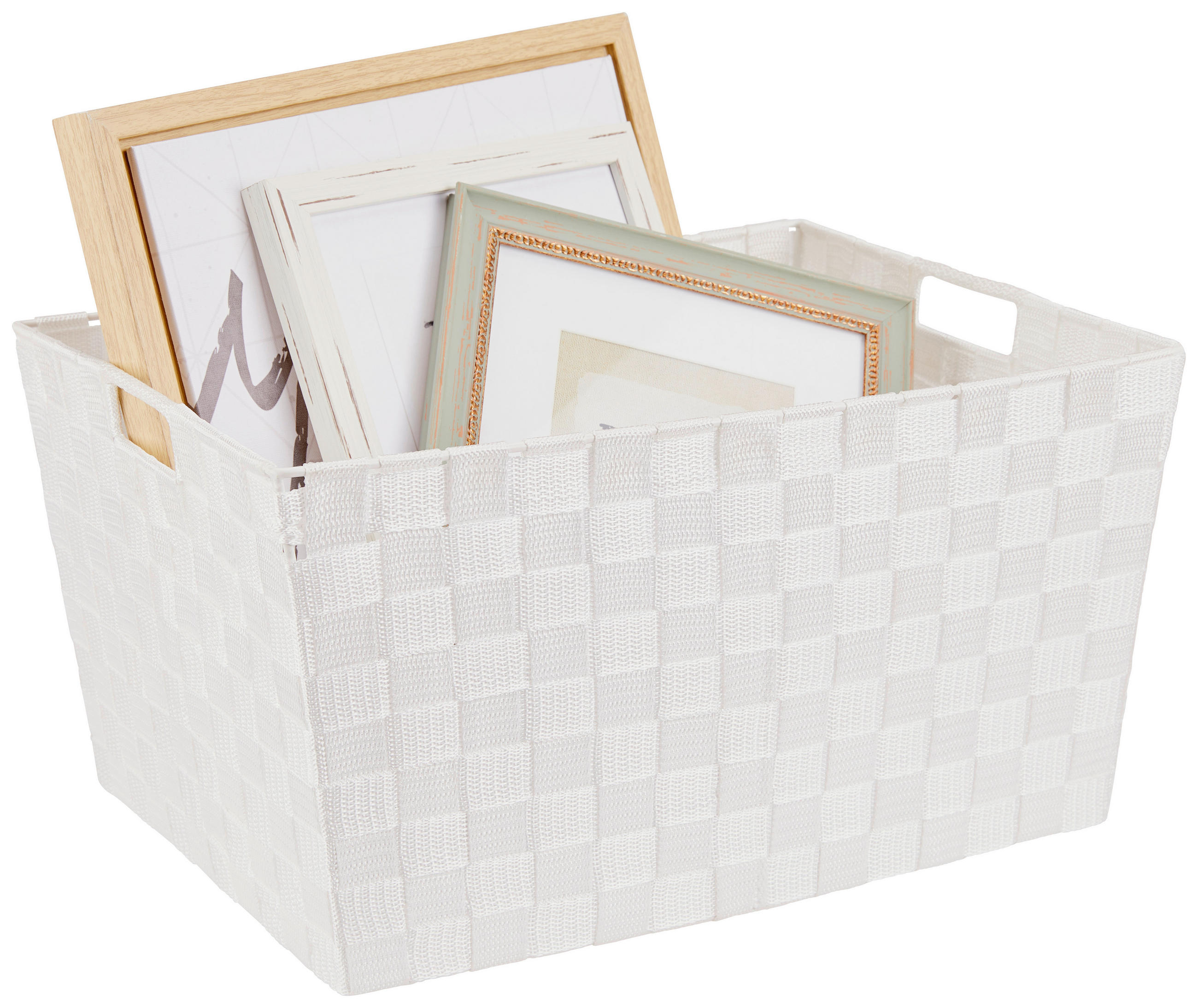 Aufbewahrungskorb Carolyn 44x32 cm Kunststoff Weiß