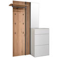 GARDEROBE 3-teilig  in 125/196/39 cm  - Eichefarben/Weiß, Design, Glas/Holz (125/196/39cm) - Johann Jakob