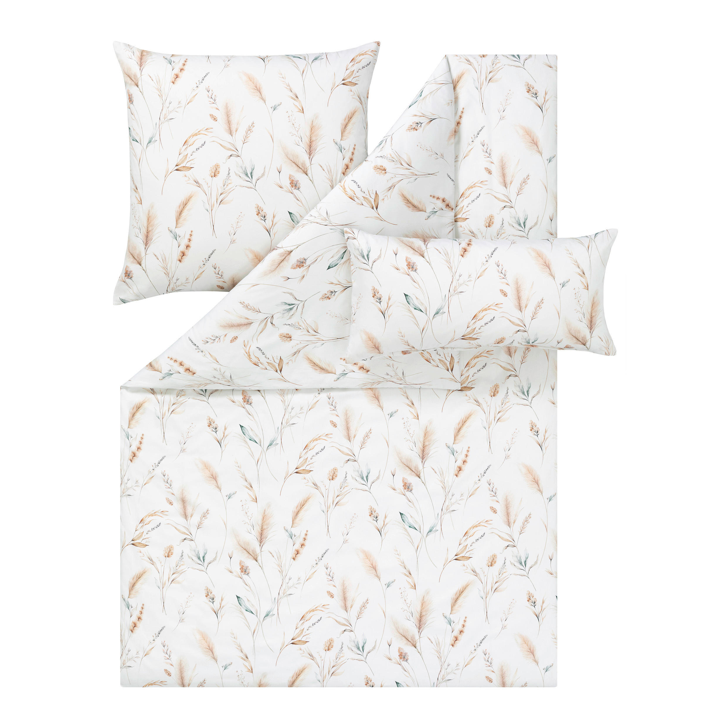 BETTWÄSCHE 5-teilig Atelier Makosatin 200/220 cm  - Naturfarben, Design, Textil (200/220cm) - Estella