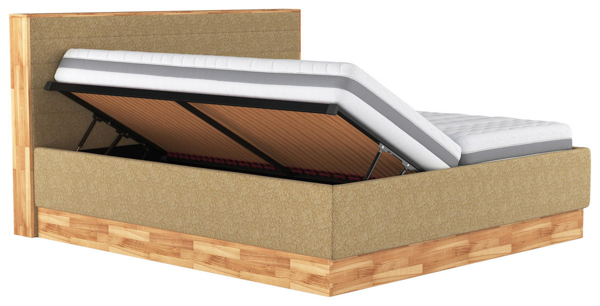 KÁRPITOZOTT ÁGY 180/200 cm  zöld  - fekete/zöld, Basics, faalapú anyag/textil (180/200cm) - Carryhome