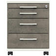 ROLLCONTAINER Graphitfarben, Weiß  - Graphitfarben/Weiß, Design, Holzwerkstoff/Kunststoff (42,7/54,4/60cm) - Moderano