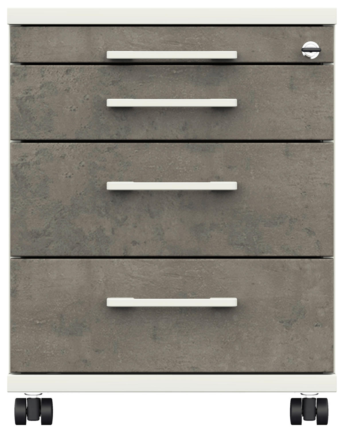 ROLLCONTAINER Graphitfarben, Weiß  - Graphitfarben/Weiß, Design, Holzwerkstoff/Kunststoff (42,7/54,4/60cm) - Moderano