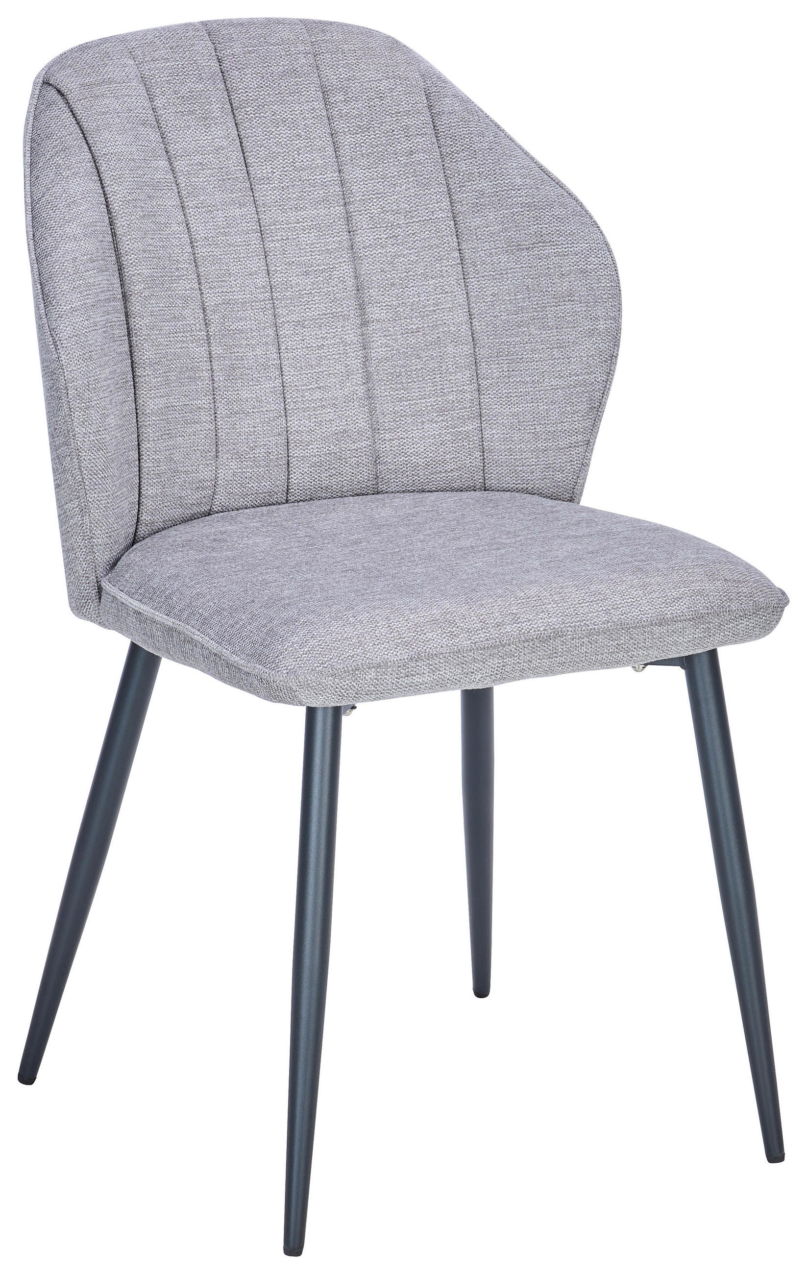 STUHL  in Eisen Webstoff Metall, Textil  - Hellgrau/Schwarz, MODERN, Textil/Metall (52/86/60cm) - Boxxx