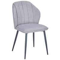 STOL järn vävt tyg  - ljusgrå/svart, Modern, metall/textil (52/86/60cm) - Boxxx