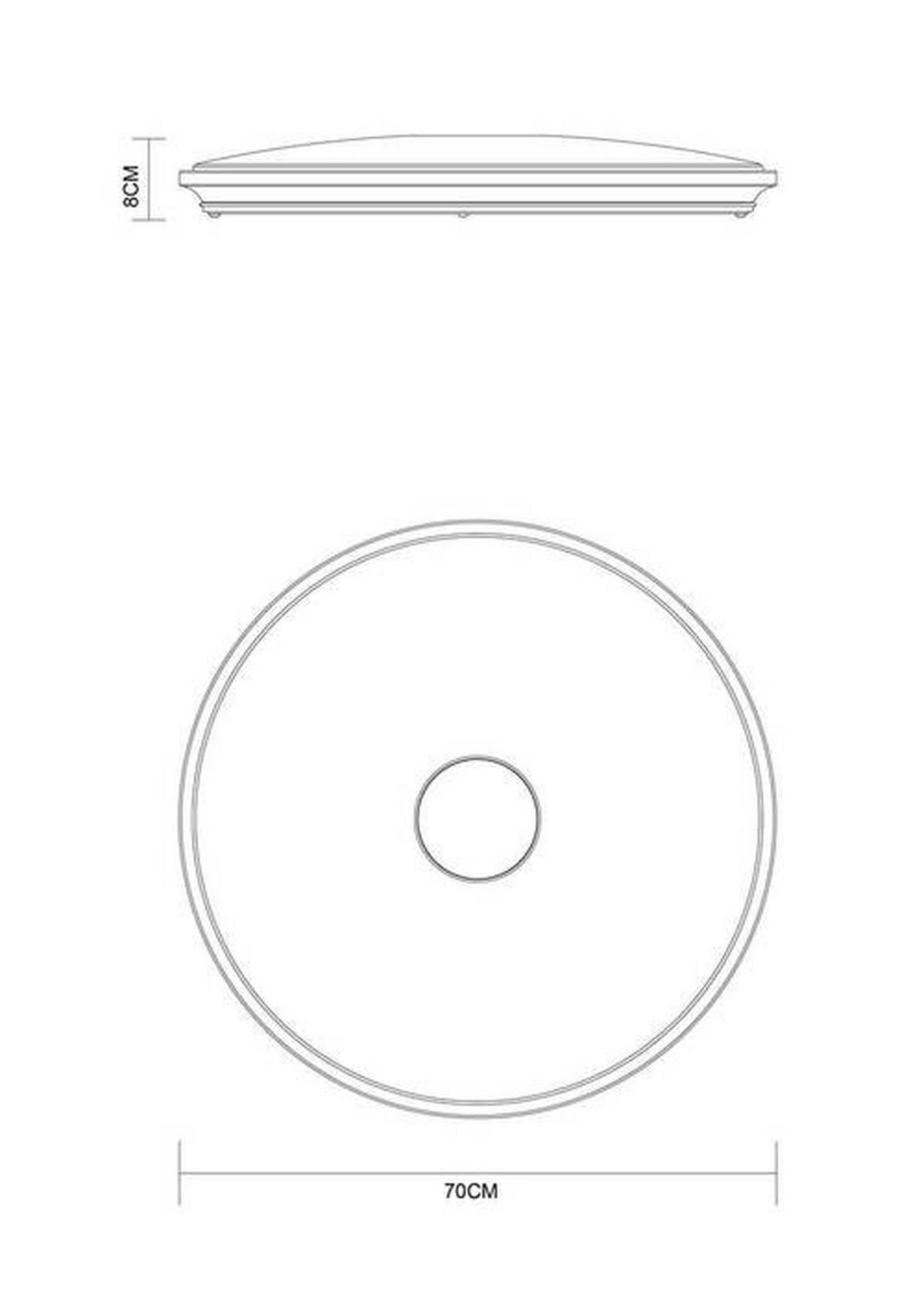 STROPNA LED-SVETILKA   //2700-6500 K/230 V/ - bela/opal, Basics, kovina/umetna masa (68/10cm) - Globo