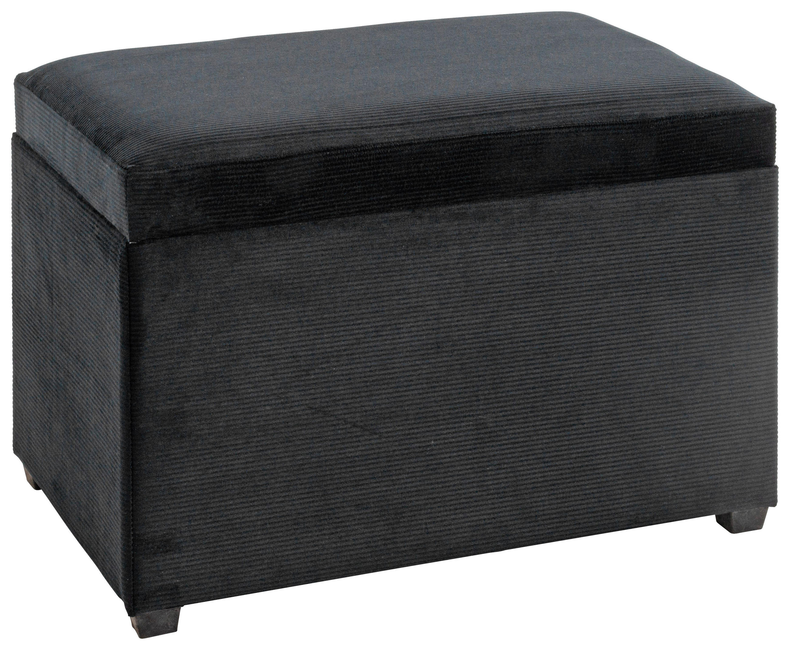 TRUHENBANK 58/42/39 cm Cord Schwarz  - Schwarz, Design, Textil (58/42/39cm)