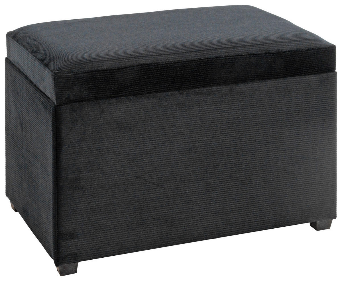 TRUHENBANK 58/42/39 cm Cord Schwarz  - Schwarz, Design, Textil (58/42/39cm)