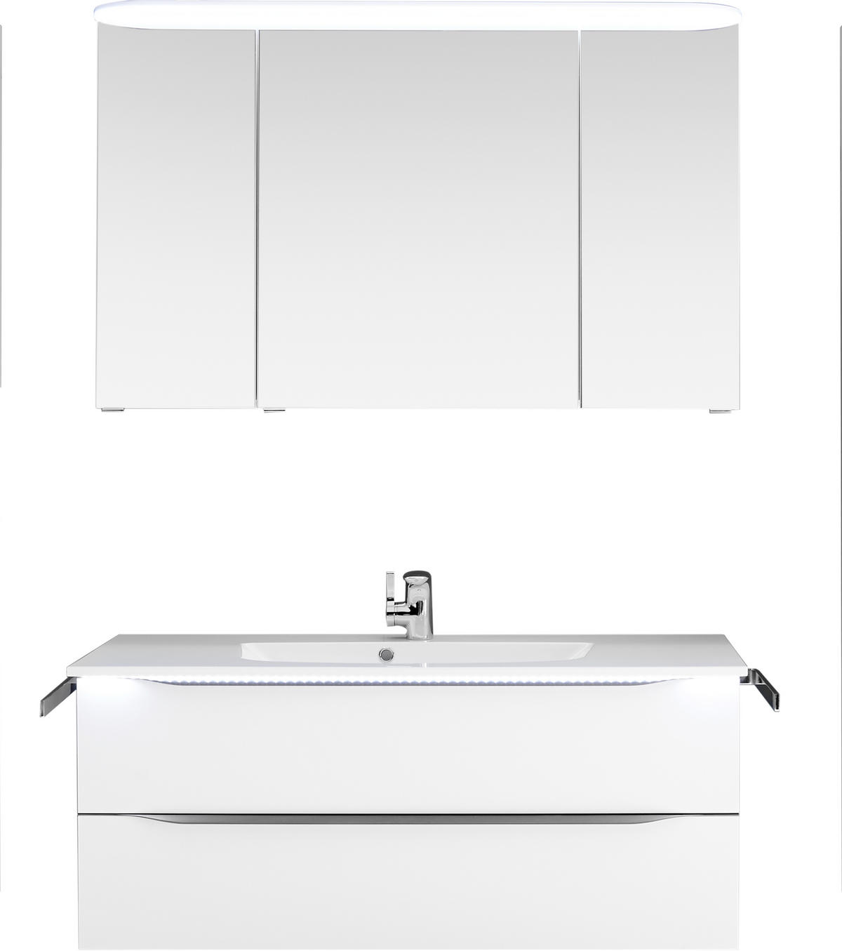 BADEZIMMER  in 117 cm  - Anthrazit/Weiß, KONVENTIONELL, Holzwerkstoff/Stein (117cm) - Sadena