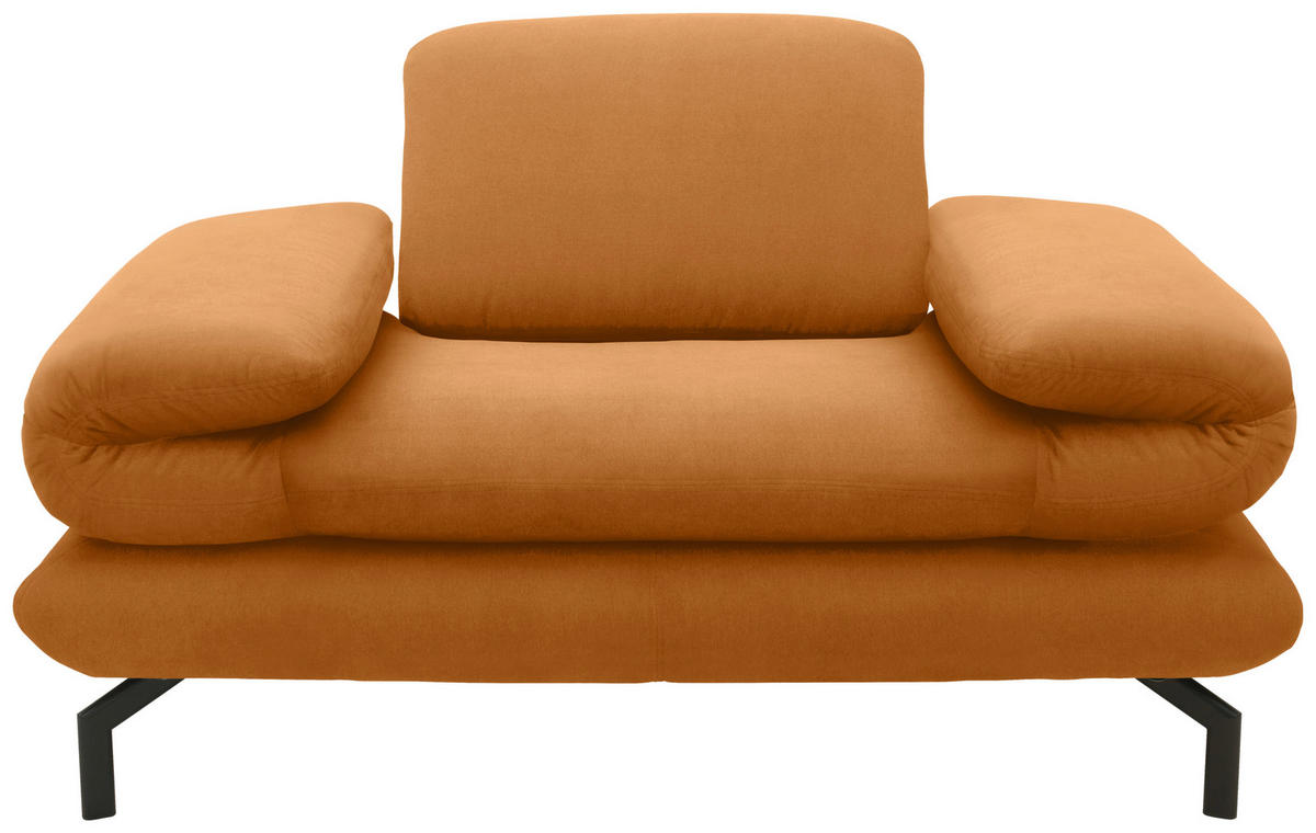 SESSEL mit Funktion in Webstoff Honig  - Schwarz/Honig, Design, Textil/Metall (139 (197)/83 (110)/98cm) - LOOKS by W.Joop