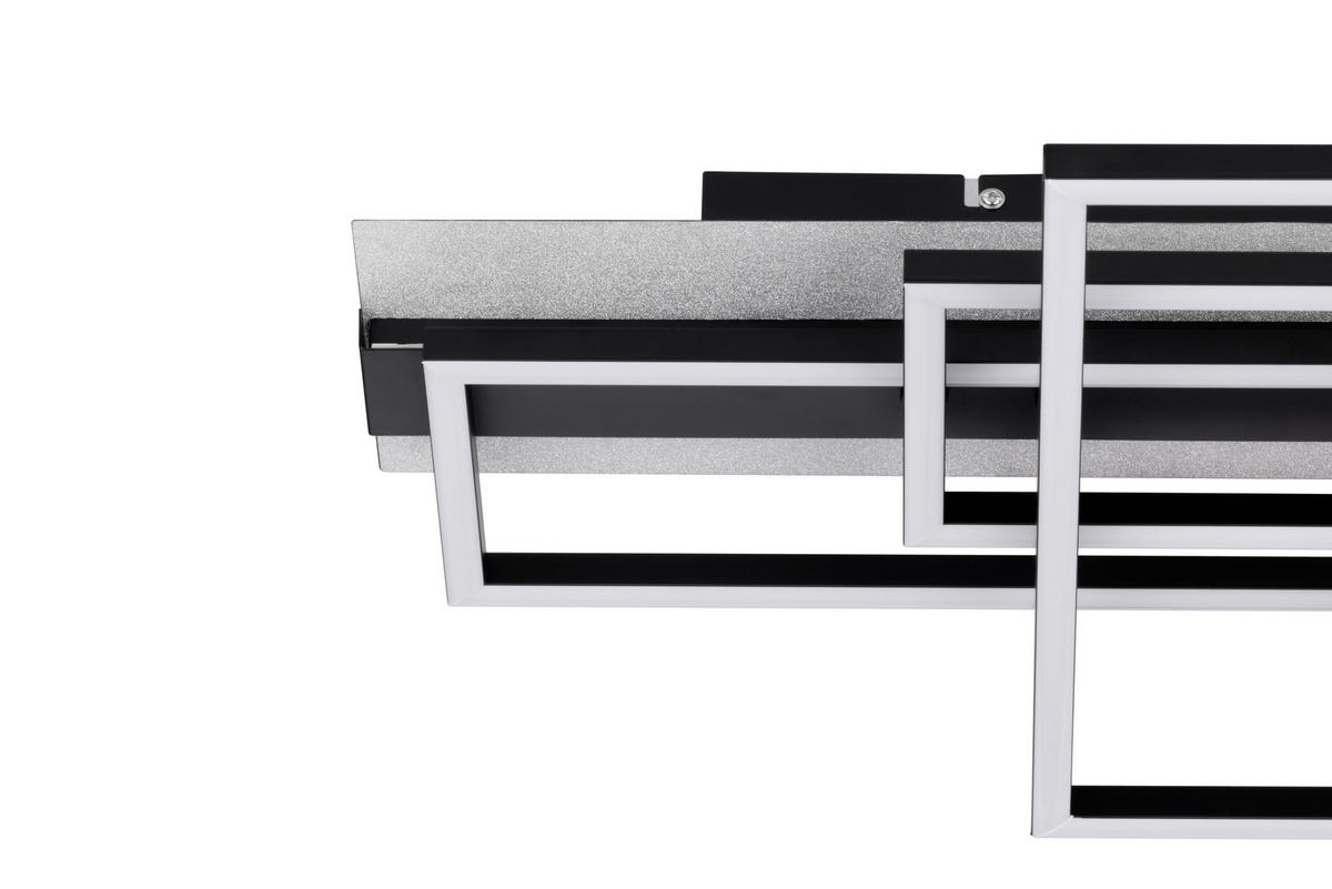 LED-DECKENLEUCHTE Senj 53/35/10,5 cm   - Weiß Hochglanz/Schwarz, Design, Kunststoff/Metall (53/35/10,5cm) - Novel