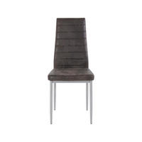 STUHL-SET Mikrofaser Dunkelgrau  - Dunkelgrau/Grau, Design, Textil/Metall (42/98/53cm) - MID.YOU