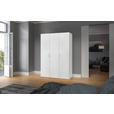 DREHTÜRENSCHRANK  in Weiß  - Chromfarben/Weiß, Design, Holzwerkstoff (152/236/59cm) - Carryhome
