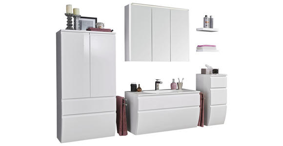 MIDISCHRANK 60/126,8/38 cm - Weiß, Basics, Glas/Holzwerkstoff (60/126,8/38cm) - Dieter Knoll