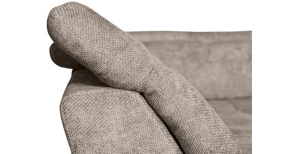 WOHNLANDSCHAFT in Struktur Beige - Beige/Schwarz, KONVENTIONELL, Textil/Metall (253/357/188cm) - Carryhome