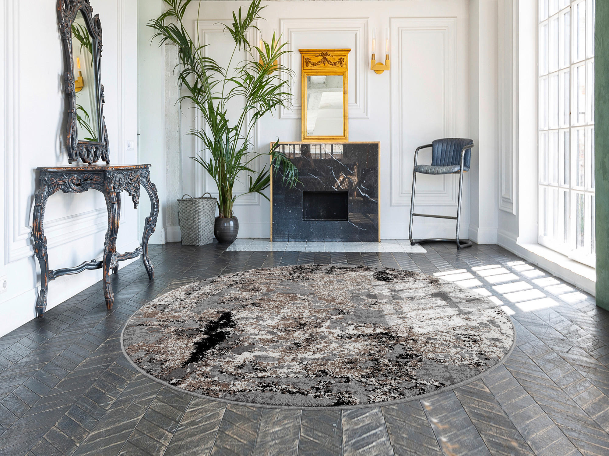 VINTAGE-TEPPICH 200 cm Timeline Quantum Hellgrau - Hellgrau, Design, Textil (200cm) - Novel