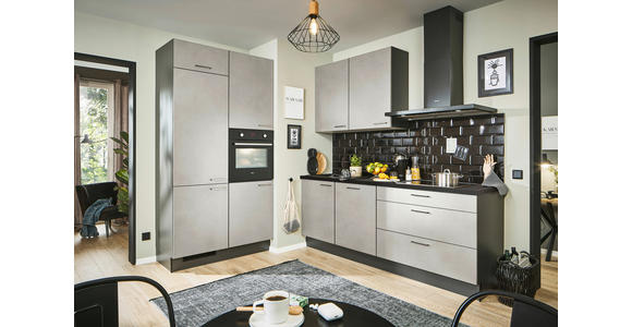 ECKKÜCHE 120/220 cm in Graphitfarben, Schwarz, Sandfarben - Sandfarben/Chromfarben, Design, Holzwerkstoff/Metall (120/220cm) - Xora