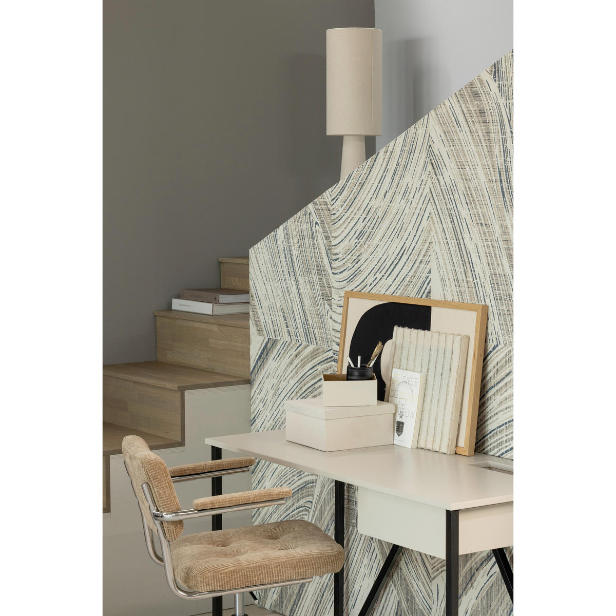 DREHSTUHL  in gerippt Sandfarben  - Sandfarben/Chromfarben, MODERN, Kunststoff/Textil (54/87/60cm) - Livetastic