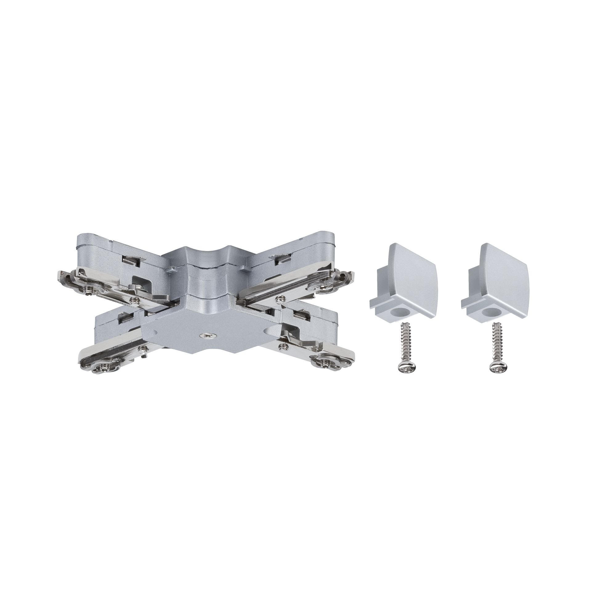 SCHIENENSYSTEM-VERBINDER - Chromfarben, Design, Metall (10,4/1,8/10,4cm) - Paulmann