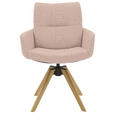ARMLEHNSTUHL  Sitzfläche 360° drehbar, mit Griff Flachgewebe  Rosa  - Eichefarben/Rosa, Design, Holz/Textil (62/90/68cm) - Valnatura