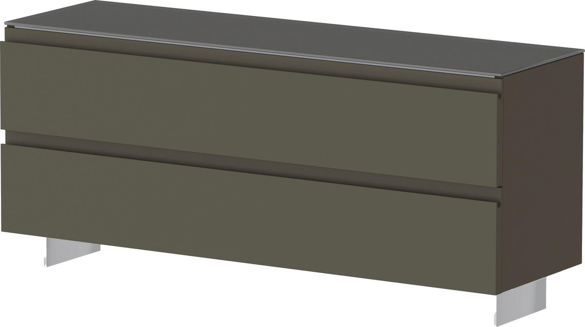 GARDEROBENBANK  in 110/49/33 cm  - Taupe/Alufarben, Design, Glas/Metall (110/49/33cm) - Moderano