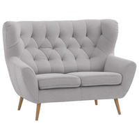 2-SITZER-SOFA in Mikrofaser Taupe  - Taupe/Eichefarben, Design, Holz/Holzwerkstoff (138/104/92cm) - Stylife