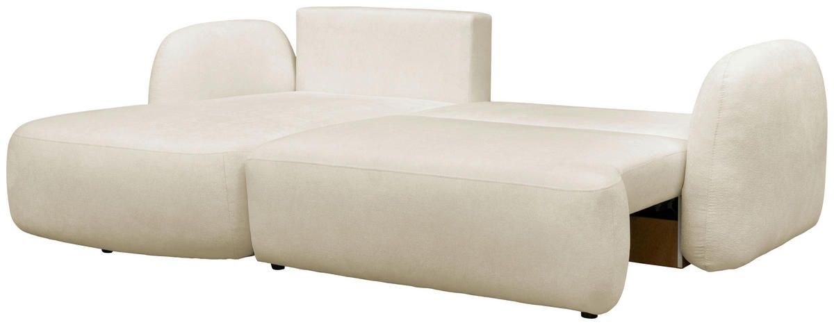 ECKSOFA VELU Creme Chenille  - Creme/Schwarz, Design, Textil (175/270cm) - MID.YOU