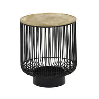 BEISTELLTISCH 41/41/46 cm Schwarz, Goldfarben rund  - Goldfarben/Schwarz, Design, Metall (41/41/46cm) - Boxxx