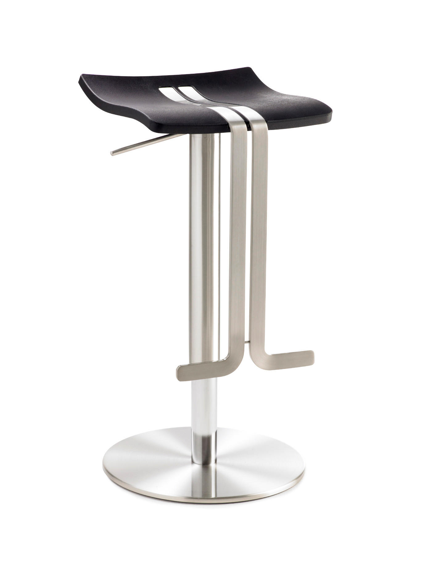 BARHOCKER in Metall, Kunststoff Schwarz, Chromfarben  - Chromfarben/Schwarz, Design, Kunststoff/Metall (36/54-82/34cm) - Novel