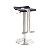 BARHOCKER in Metall, Kunststoff Schwarz, Chromfarben  - Chromfarben/Schwarz, Design, Kunststoff/Metall (36/54-82/34cm) - Novel