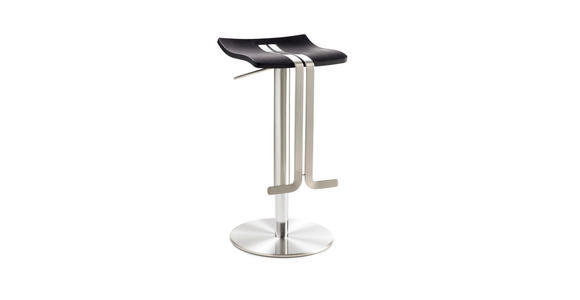 BARHOCKER in Metall, Kunststoff Schwarz, Chromfarben - Chromfarben/Schwarz, Design, Kunststoff/Metall (36/54-82/34cm) - Novel