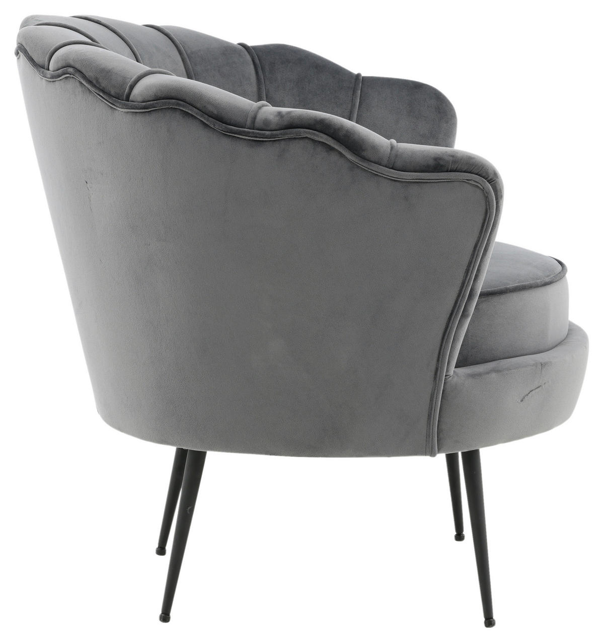 SESSEL in Schwarz, Dunkelgrau  - Dunkelgrau/Schwarz, Design, Textil/Metall (83/76/77cm) - Livetastic