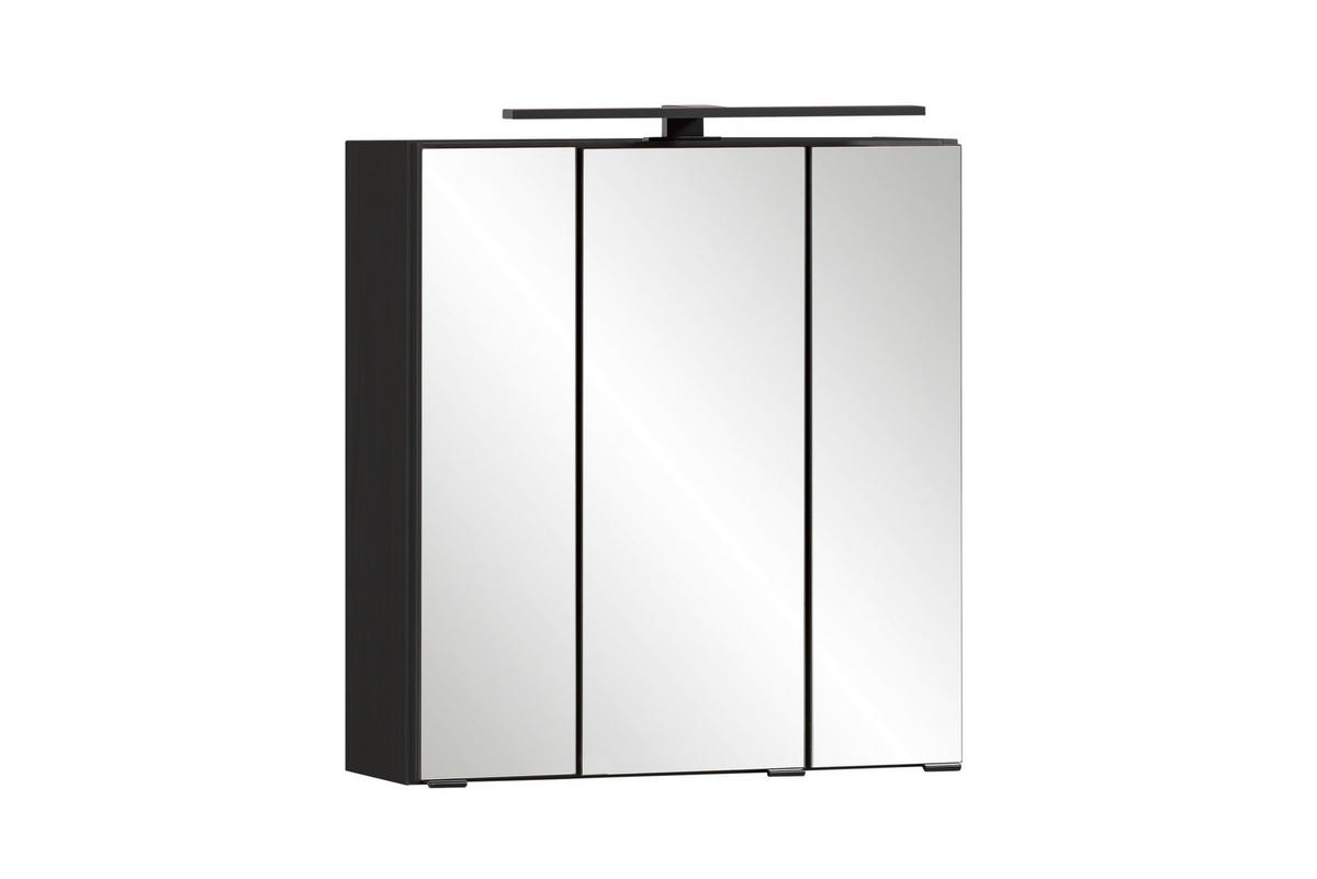 BADEZIMMER 2-teilig  in 60 cm  - Eiche Wotan/Graphitfarben, KONVENTIONELL, Glas/Holzwerkstoff (60cm) - Xora
