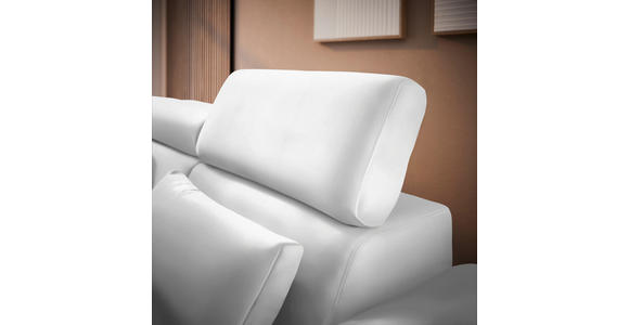 ECKSOFA Weiß Velours - Schwarz/Weiß, Design, Textil/Metall (264/299cm) - Novel