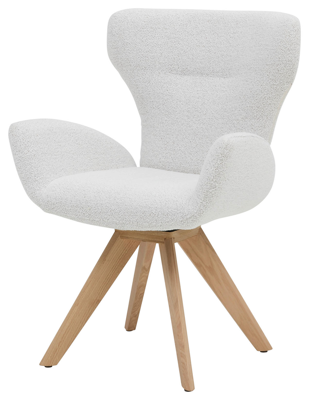 ARMLEHNSTUHL  in Bouclé  - Champagner/Eichefarben, Design, Holz/Textil (65/93/68cm) - Musterring