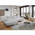ECKSOFA in Chenille, Mikrofaser Hellgrau  157/299 cm  - Hellgrau/Schwarz, Design, Textil/Metall (157/299cm) - Dieter Knoll