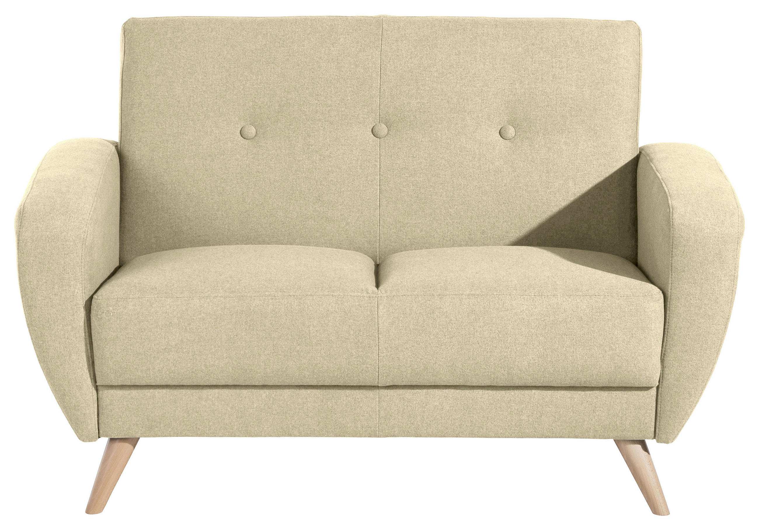 2-SITZER-SOFA Samt, Velours Beige  - Beige/Naturfarben, Design, Holz/Textil (136/85/82cm) - Max Winzer