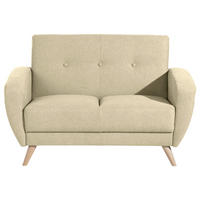 2-SITZER-SOFA in Samt, Velours Beige  - Beige/Naturfarben, Design, Holz/Textil (136/85/82cm) - Max Winzer