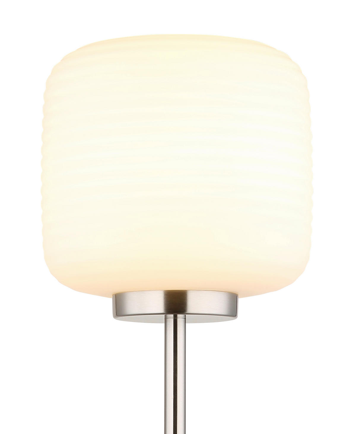 STEHLEUCHTE 24/157 cm    - Weiß/Nickelfarben, KONVENTIONELL, Glas/Metall (24/157cm) - Globo