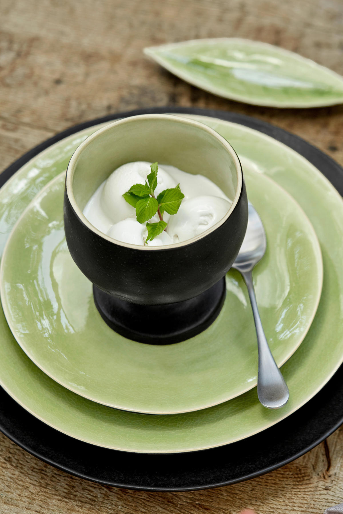 SERVIERPLATTE RIVIERA 40/29 cm  - Salbeigrün, Basics, Keramik (40/29cm) - Costa Nova