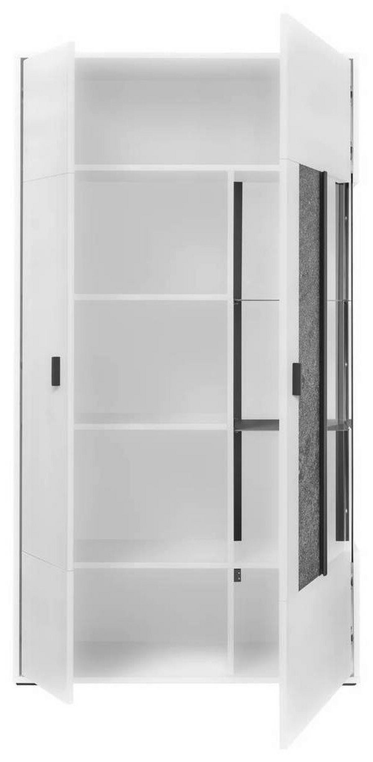 VITRINE in Weiß  - Dunkelgrau/Weiß, Design, Glas/Holzwerkstoff (93,7/170,8/37,2cm) - SetOne by Musterring