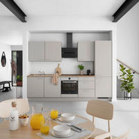 KÜCHENLEERBLOCK Touch 300 cm  in Grau, Eiche dunkel  - Eiche dunkel/Edelstahlfarben, MODERN, Holzwerkstoff/Metall (300cm) - Nobilia