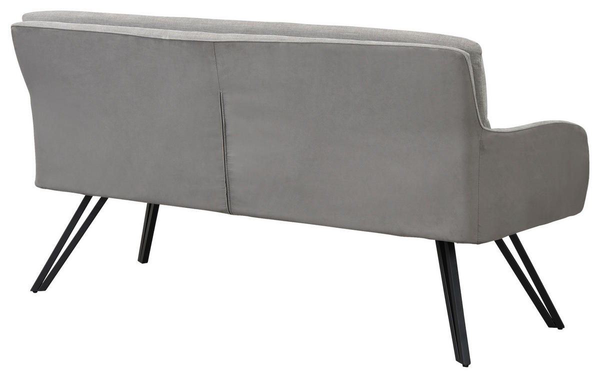 SITZBANK - Hellgrau/Schwarz, MODERN, Textil/Metall (160/94/67cm) - MID.YOU