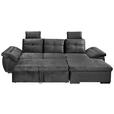 ECKSOFA Schwarz Mikrovelours  - Schwarz, KONVENTIONELL, Kunststoff/Textil (275/170cm) - Carryhome