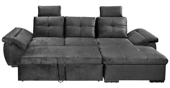 ECKSOFA in Mikrovelours Schwarz - Schwarz, KONVENTIONELL, Kunststoff/Textil (275/170cm) - Carryhome